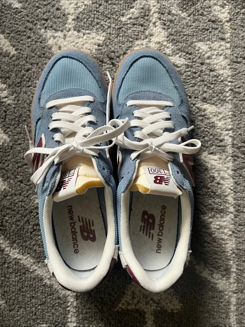 New Balance CT300 Light Blue Suede & Mesh Sneakers with Maroon Men’s 8.5 - Picture 4 of 8